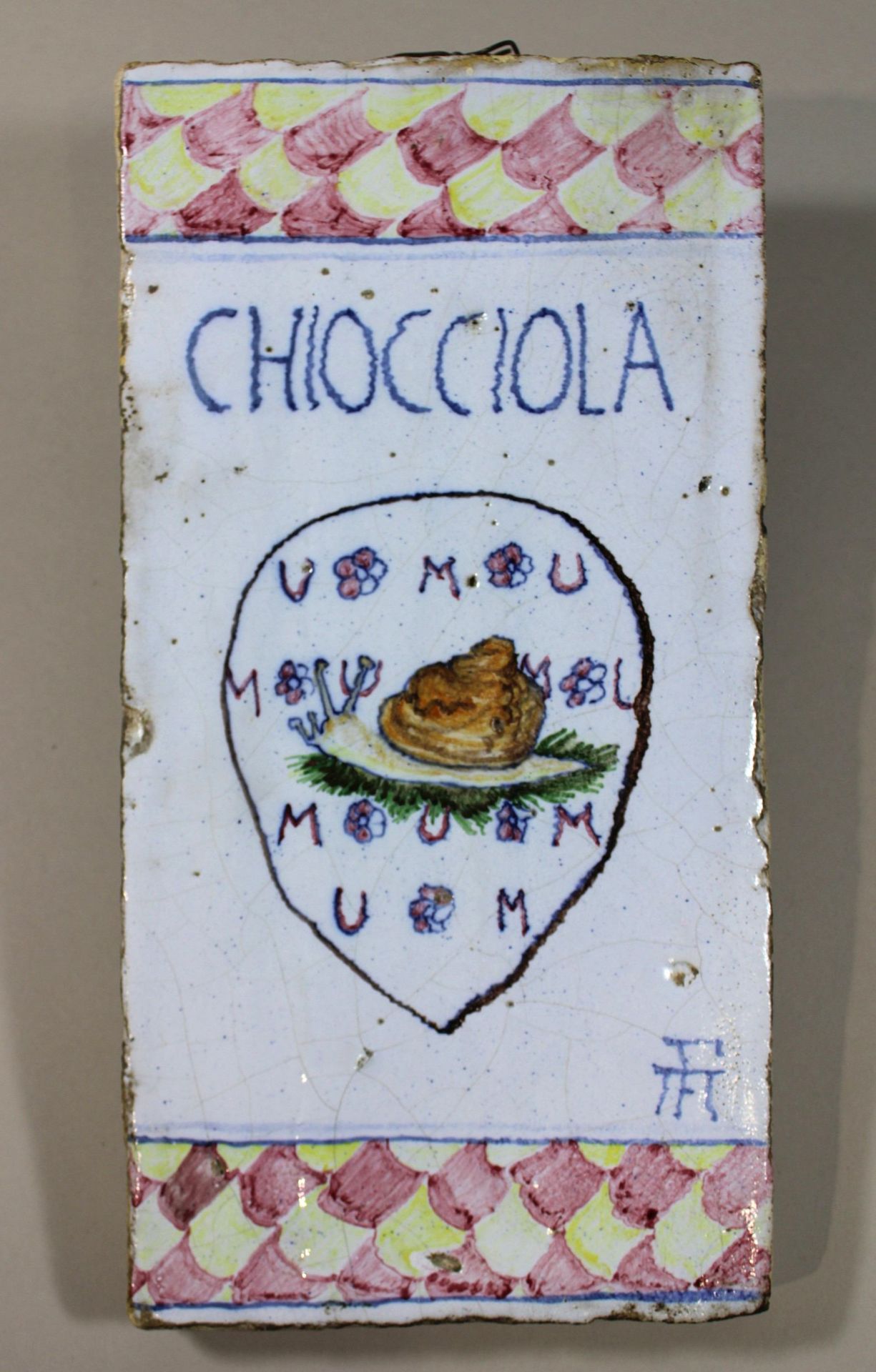 Paar Kacheln, Italien, unten rechts monogrammiert, Maße: ca. 33 x 16 cm.  Altersgemäßer Zustand, Ri - Bild 4 aus 4