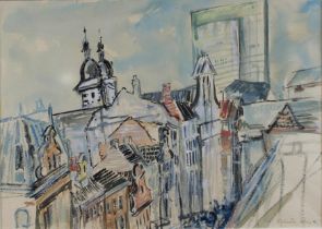 Helmut Weitz (deutsch, 1918 - 1966), Andreasstraße, Aquarell und Gouache auf Papier, unten rechts s