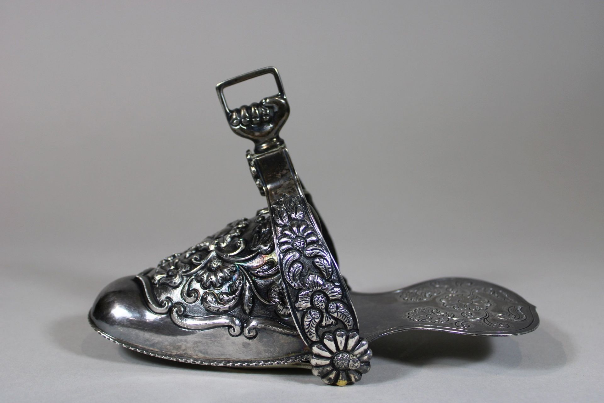 Schuh, 925er Silber, Peru, L.: 21 cm, Gewicht: 535 g. Guter, altersbedingter Zustand. - Image 2 of 4