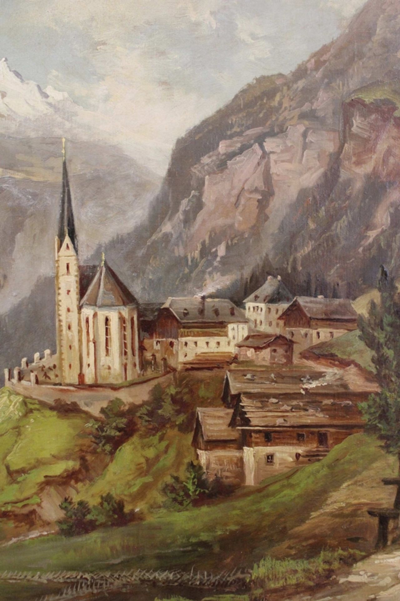 Zugeschrieben Marcus Pernhart (österreichisch, 1824 - 1871). Landschaft mit Blick auf Heiligenblut. - Image 3 of 3