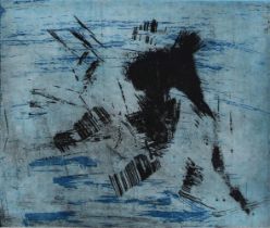G. Schaar, Eishockey, Farbradierung, unten rechts signiert, Auflage: 5/10, Lichtmaß: 19,5 x 23 cm,