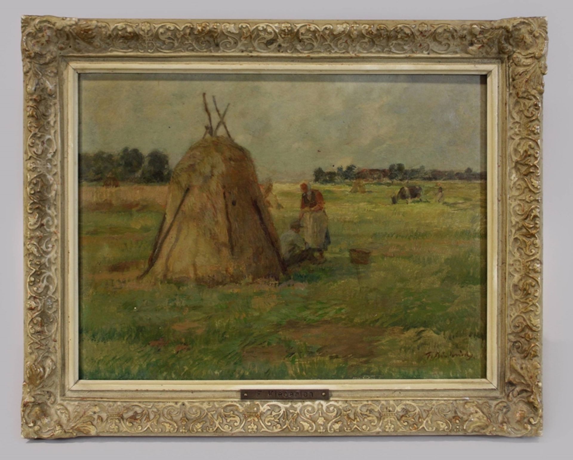 Franz Kiederich (deutsch, 1873 - 1950). Landschaft. Öl auf Holz. In der unteren rechten Bildecke si - Bild 2 aus 3