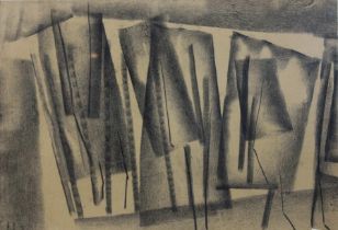 Herbert Zangs (deutsch, 1924 - 2003), Ohne Titel, 1958/59, Lithokreide auf Papier, Unikat, unten li