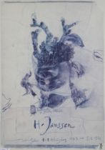 Horst Janssen (deutsch, 1929 - 1995), Plakat zu der Ausstellung Galleri 1 + 1 Helsingborg 1976, Far