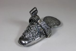 Schuh, 925er Silber, Peru, L.: 21 cm, Gewicht: 535 g. Guter, altersbedingter Zustand.