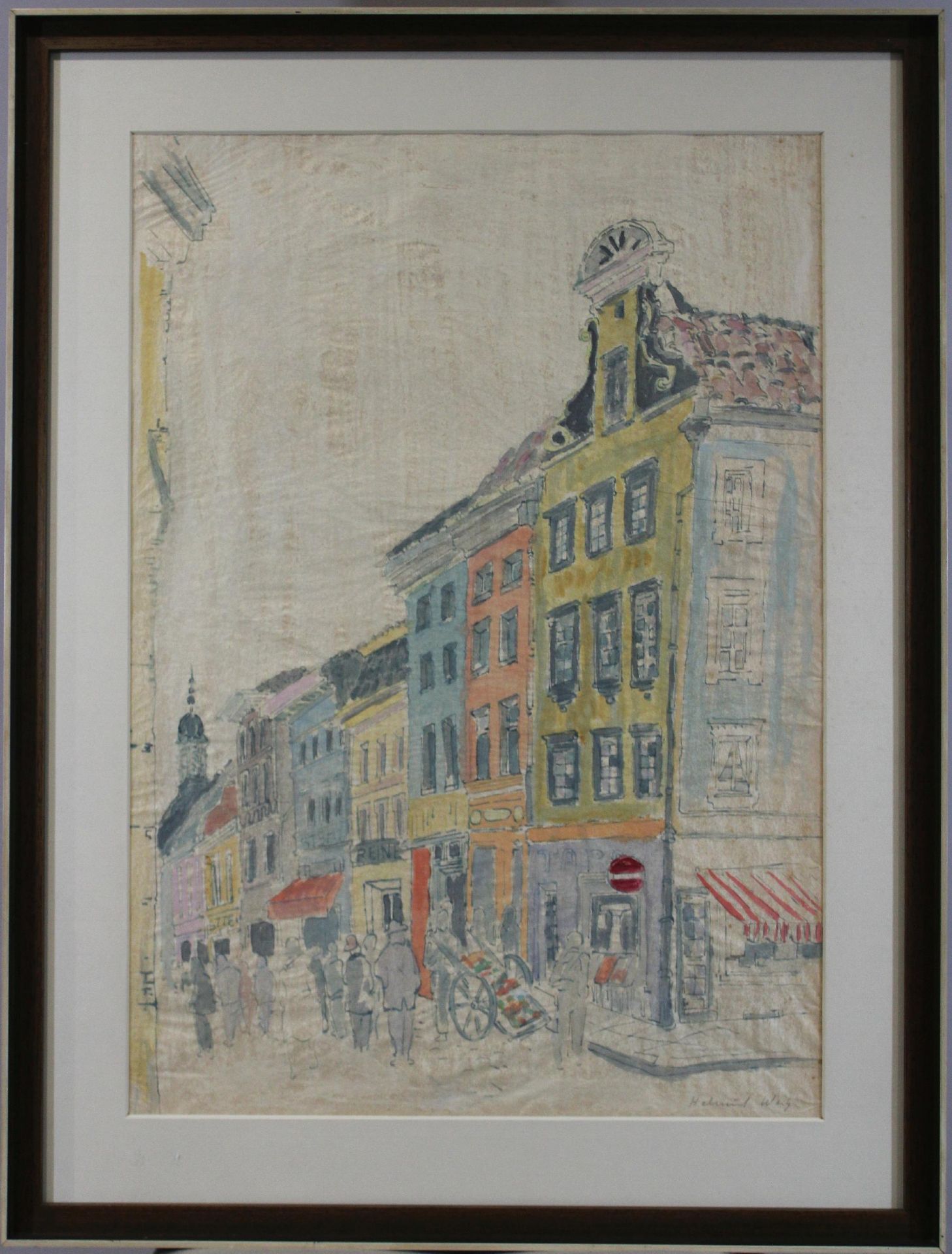 Helmut Weitz (deutsch, 1918 - 1966), Straßenszene, Aquarell auf Papier, unten rechts signiert, Lich - Image 2 of 3