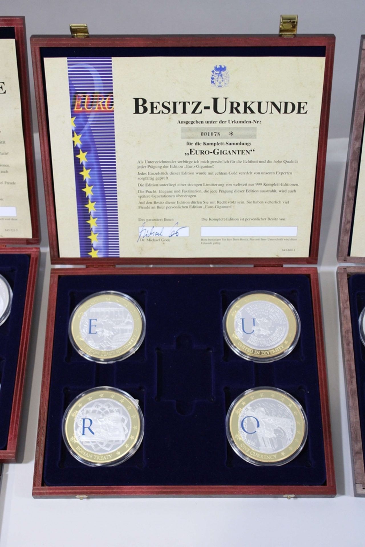 Konvolut 23 Tl., Großformatige vergoldete und teils colorierte Medaillen zur deutschen Geldgeschich - Image 4 of 5
