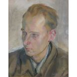 Frank Kleinholz (amerikanisch, 1901 - 1987), Porträt eines jungen Mannes, 1945, Pastell auf Papier,