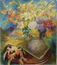 Heinz Kessler (deutsch, 1896 - 1968). Im Sommer. Blumenstillleben. Öl auf Leinwand. Großer, vielfäl