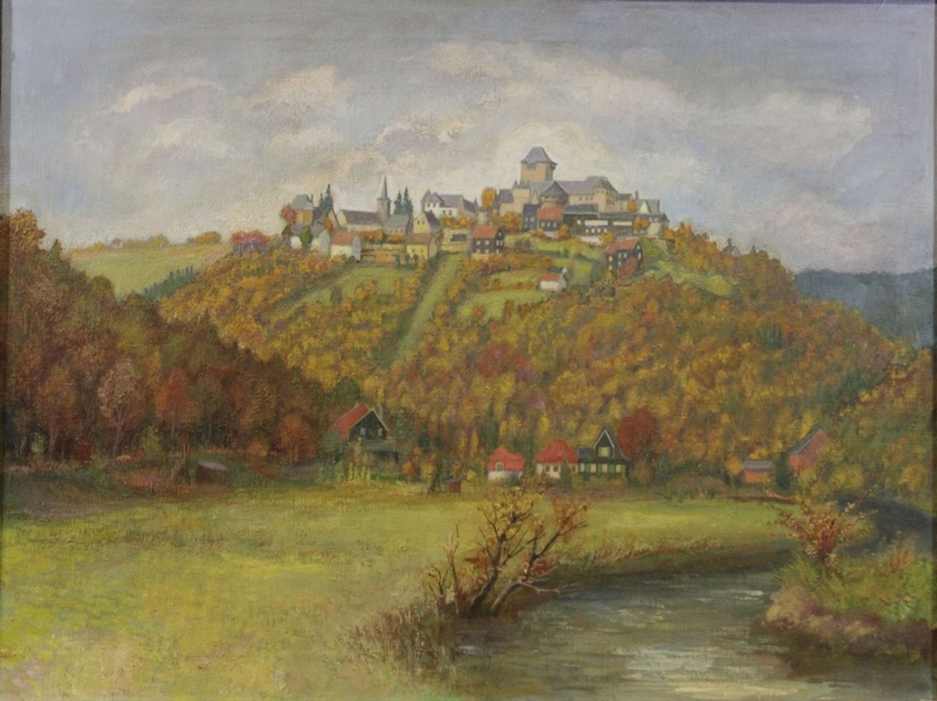 Walter Berg, (deutsch, 1906-1967), Schloss Burg, Öl auf Leinwand, unsigniert, Lichtmaß: 60 x 80 cm,