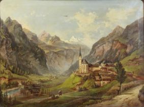 Zugeschrieben Marcus Pernhart (österreichisch, 1824 - 1871). Landschaft mit Blick auf Heiligenblut.