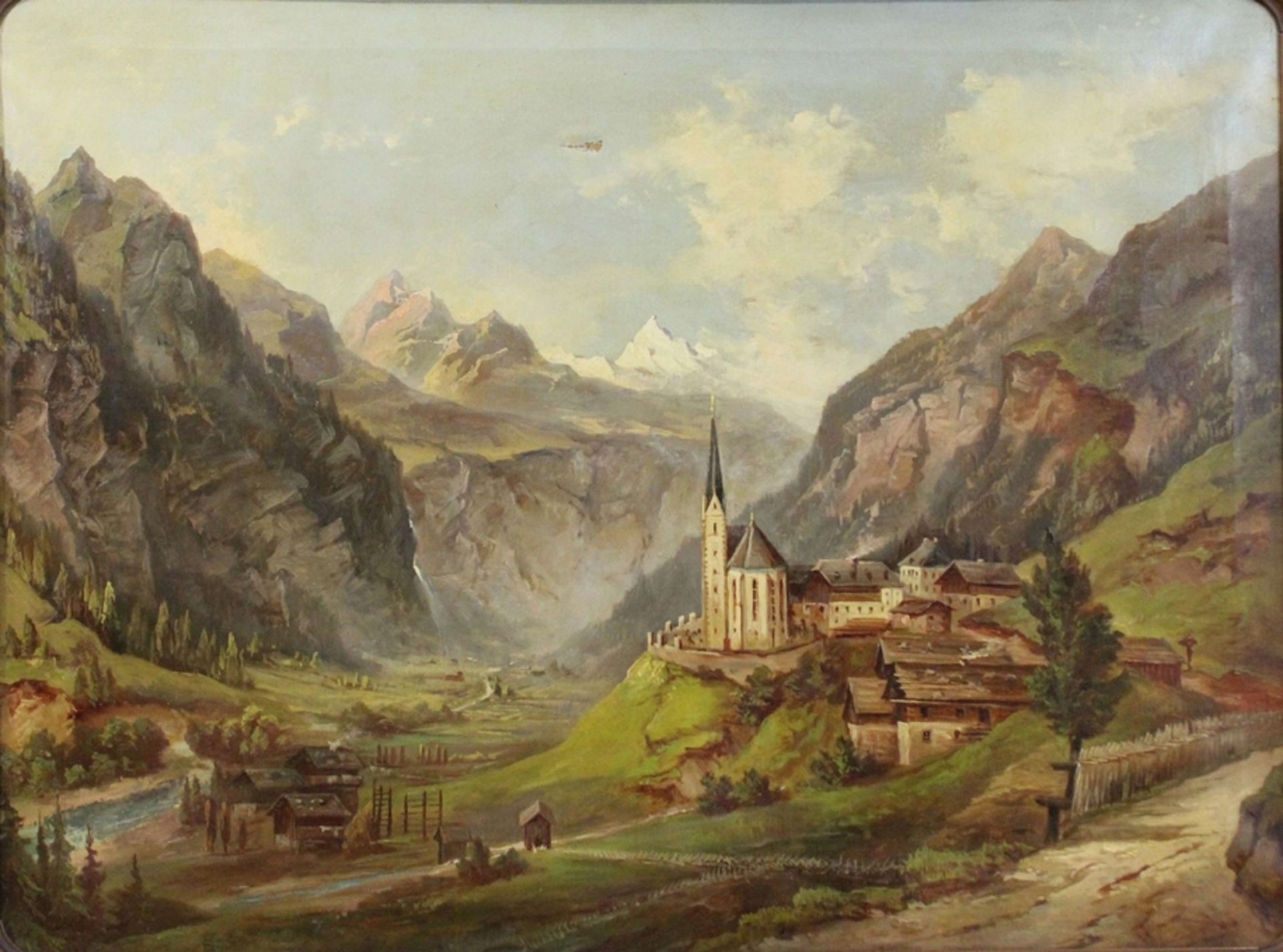 Zugeschrieben Marcus Pernhart (österreichisch, 1824 - 1871). Landschaft mit Blick auf Heiligenblut.