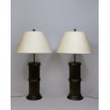 Paar Tischlampen aus Kunstbambus, Niederlande, 1960 / 70er, H.: 88 cm. Guter, altersbedingter Zusta