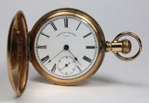 American Waltham Herrentaschenuhr, USA, Anfang 20. Jh., vergoldet, Modellnummer: 1005460. Guter Zus