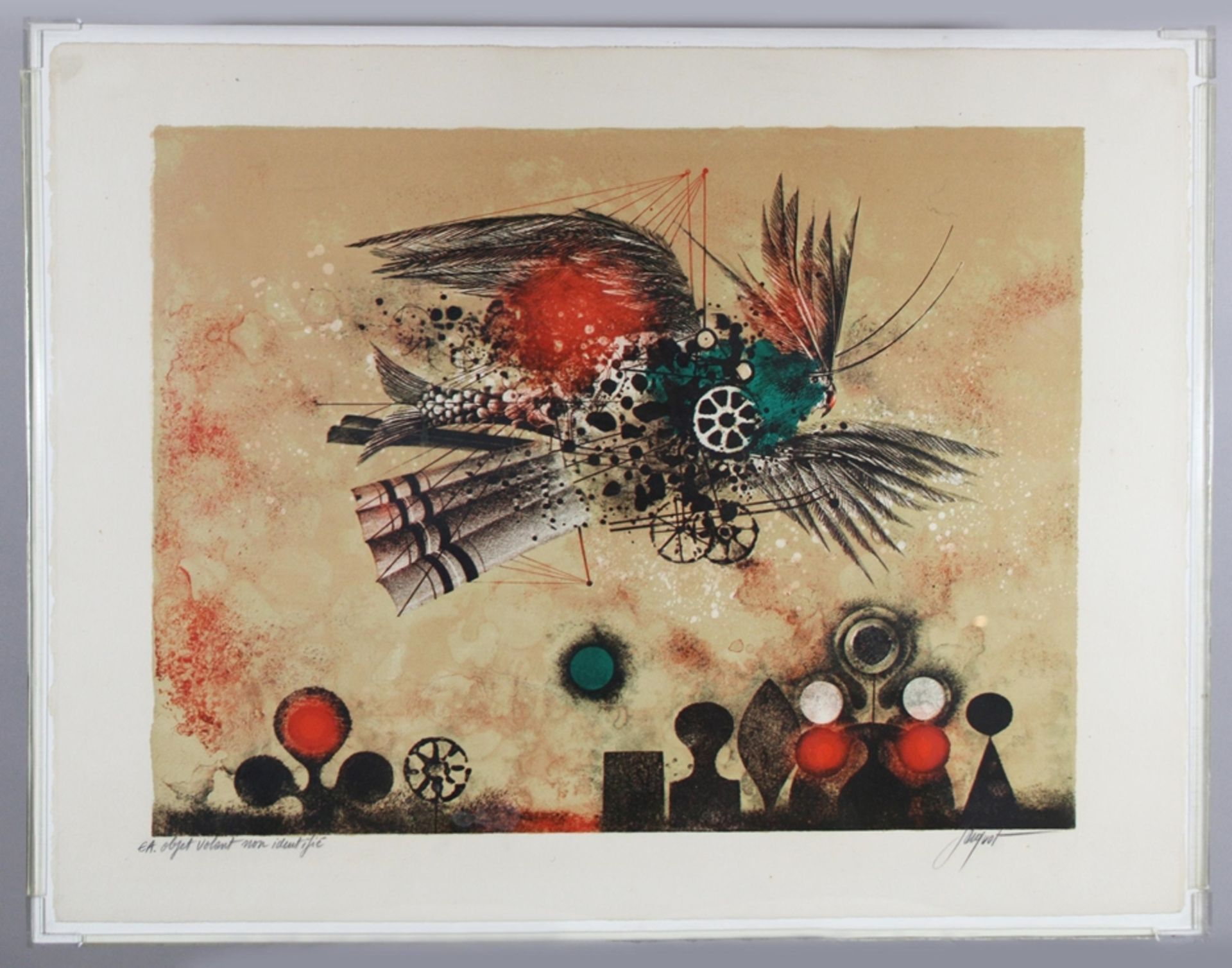 Pierre Jacquot (französisch, 1929 - 2009), Objet volant non identifie, Farblithographie, handsignie - Bild 2 aus 4