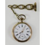 Breguet Herrentaschenuhr, 1885, 585er Gold, mit goldene 585er Uhrenkette, Uhrwerk bez. G und S, Gew