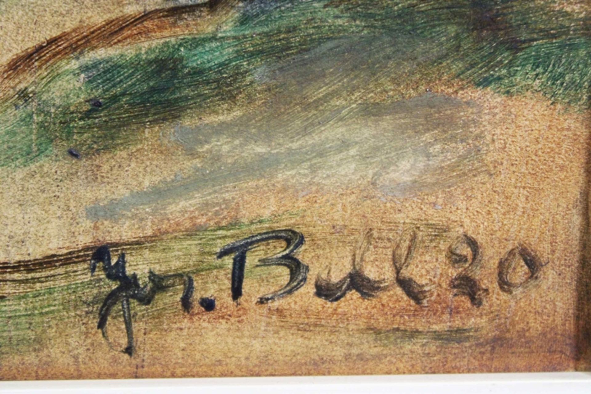 Bell, Stadtansicht, 1920, Öl auf Karton, unten rechts signiert und datiert, Lichtmaß: 60 x 79,5 cm, - Bild 3 aus 3