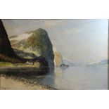 W. Ganz, Fjordlandschaft, gemalt 1923, Öl auf Leinwand, unten links signiert und datiert, Lichtmaß