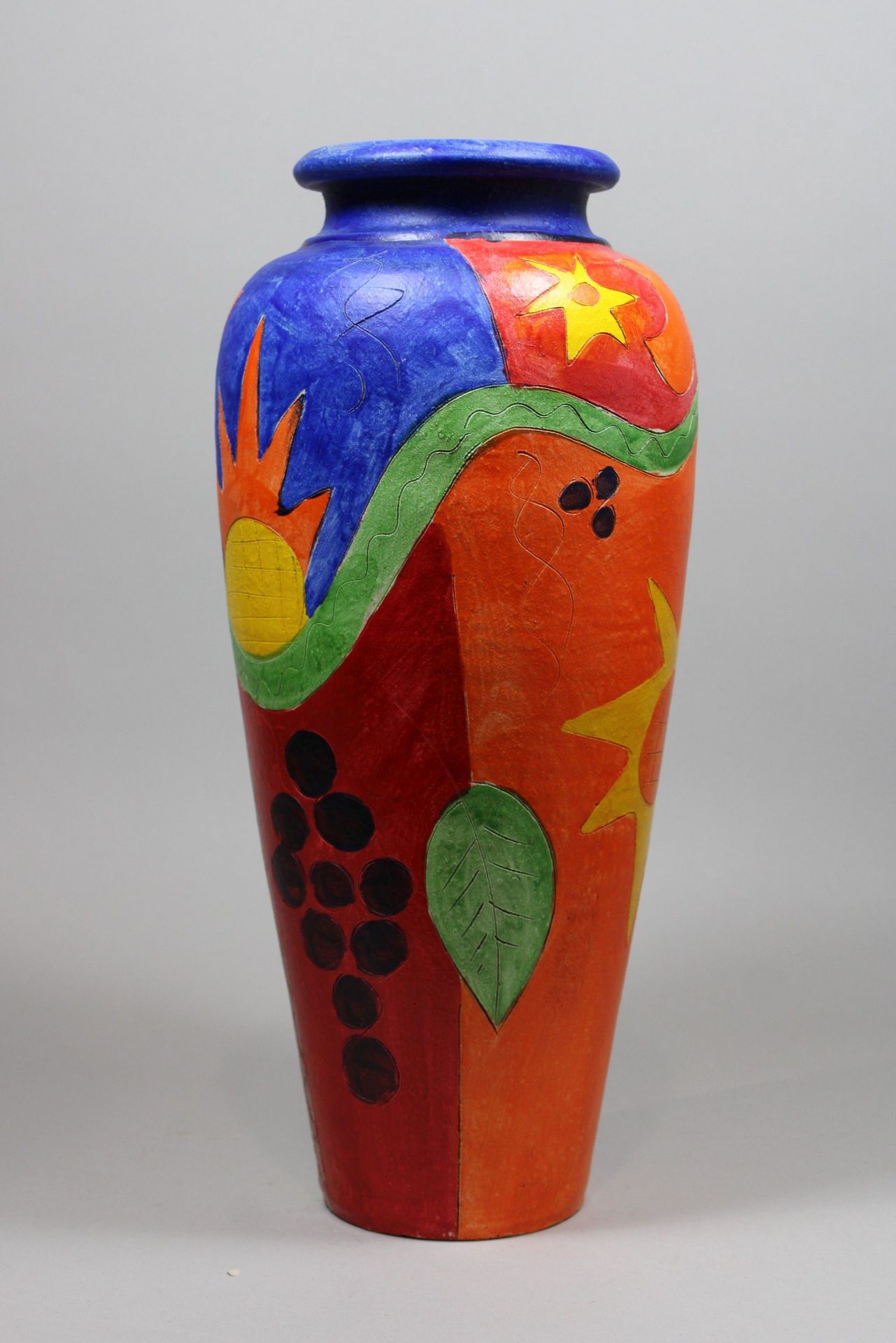 Vase, Keramik, Portugal, um 1980, am Boden signiert, H.: 41 cm. Guter Zustand. - Bild 2 aus 4