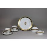 Tete-a-Tete 7 Tl., Royal Copenhagen, 1 Wahl, Gold Fan, bestehend aus: 2 Mokkatassen, 2 Unterteller,