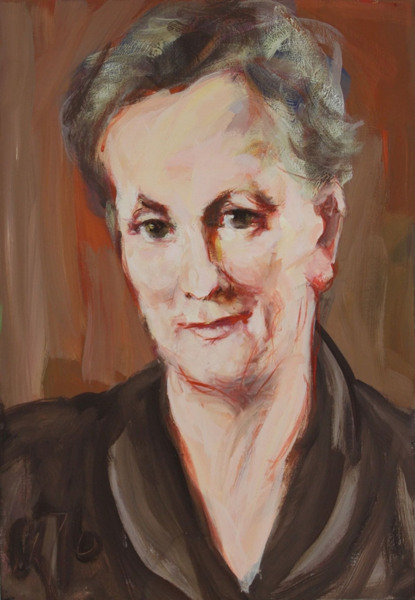 Oswald Kollreider (österreichisch, 1922 - 2017), Porträt einer Frau, 1976, Gouache auf Papier, unte