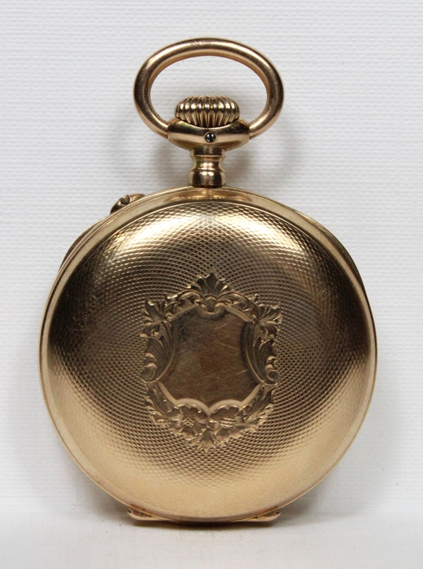 Präzisionsuhr aus Silberberg von Eduard Eppner (1812-1887), Savonnette Taschenuhr, 585er Gold, Reic - Image 2 of 5