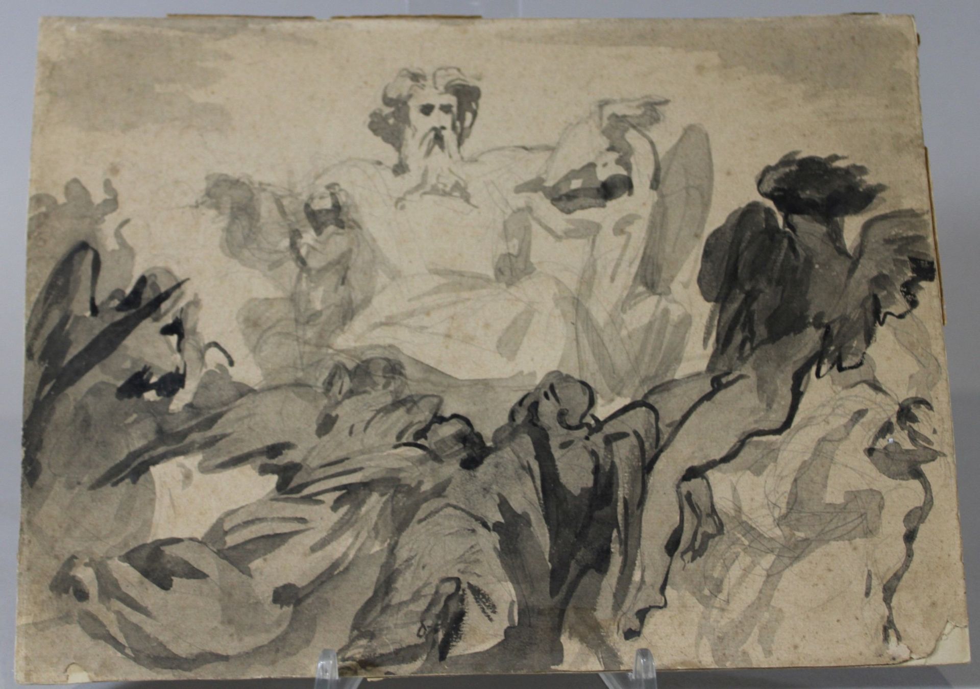 Unbekannter Künstler, Drei Zeichnungen, Mythologische Szenen, Maße: 22 x 30 cm, 30 x 30 cm, 39 x 60 - Bild 4 aus 4