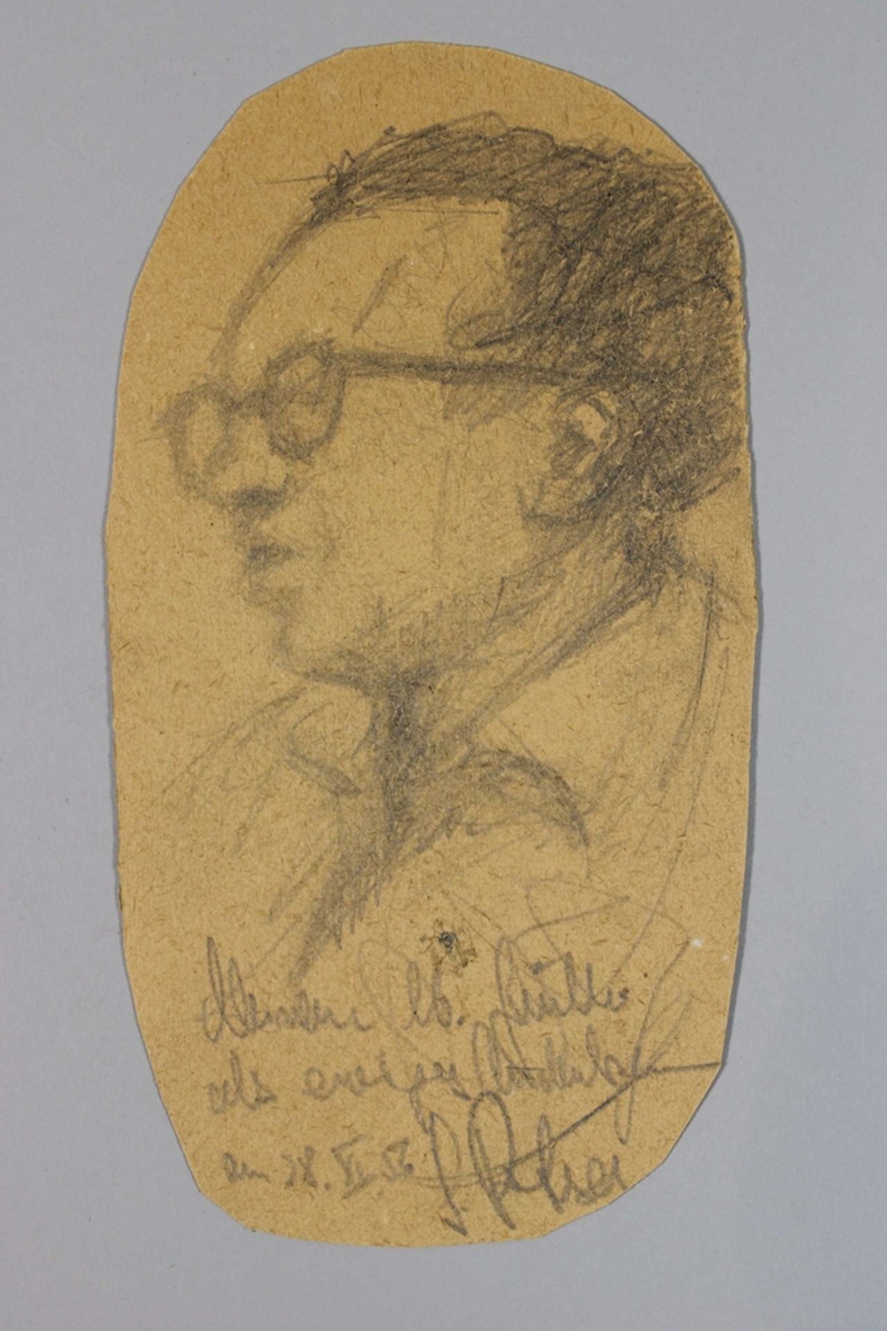 Konvolut 2 Tl., K. Stadelschad, Frau mit Gitarre, Gouache über Bleistift auf Papier, unsigniert, Ma - Image 3 of 4