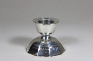 Leuchter, 830er Silber, 1942, Deutschland, Halbmond und Krone, Widmung, H.: 6 cm, Gewicht.: 64,30 g
