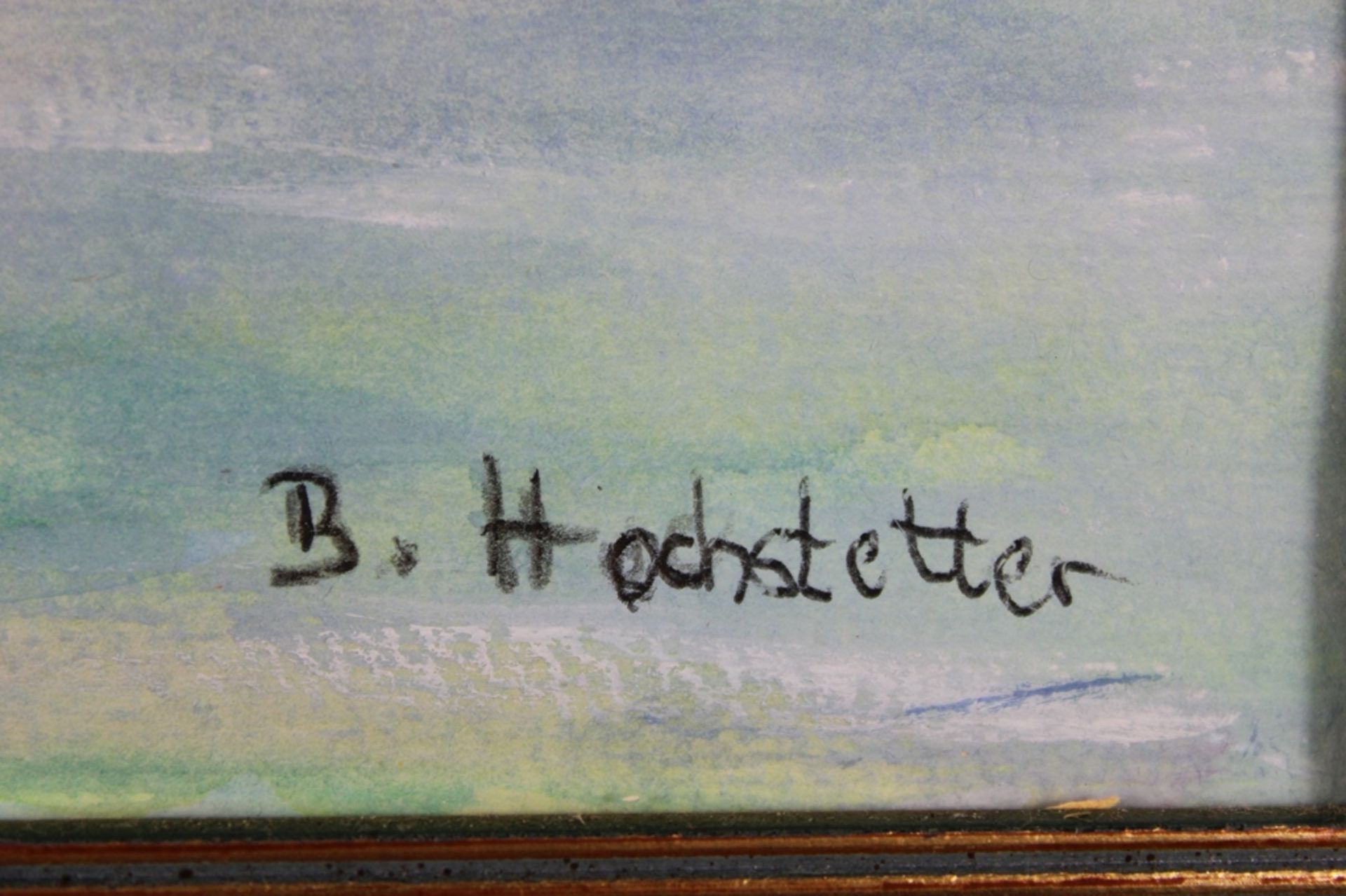 B. Hochstetter, See und Wellen, Aquarell, unten rechts signiert, Lichtmaß: 23 x 29 cm, Rahmen: 26 x - Image 3 of 3
