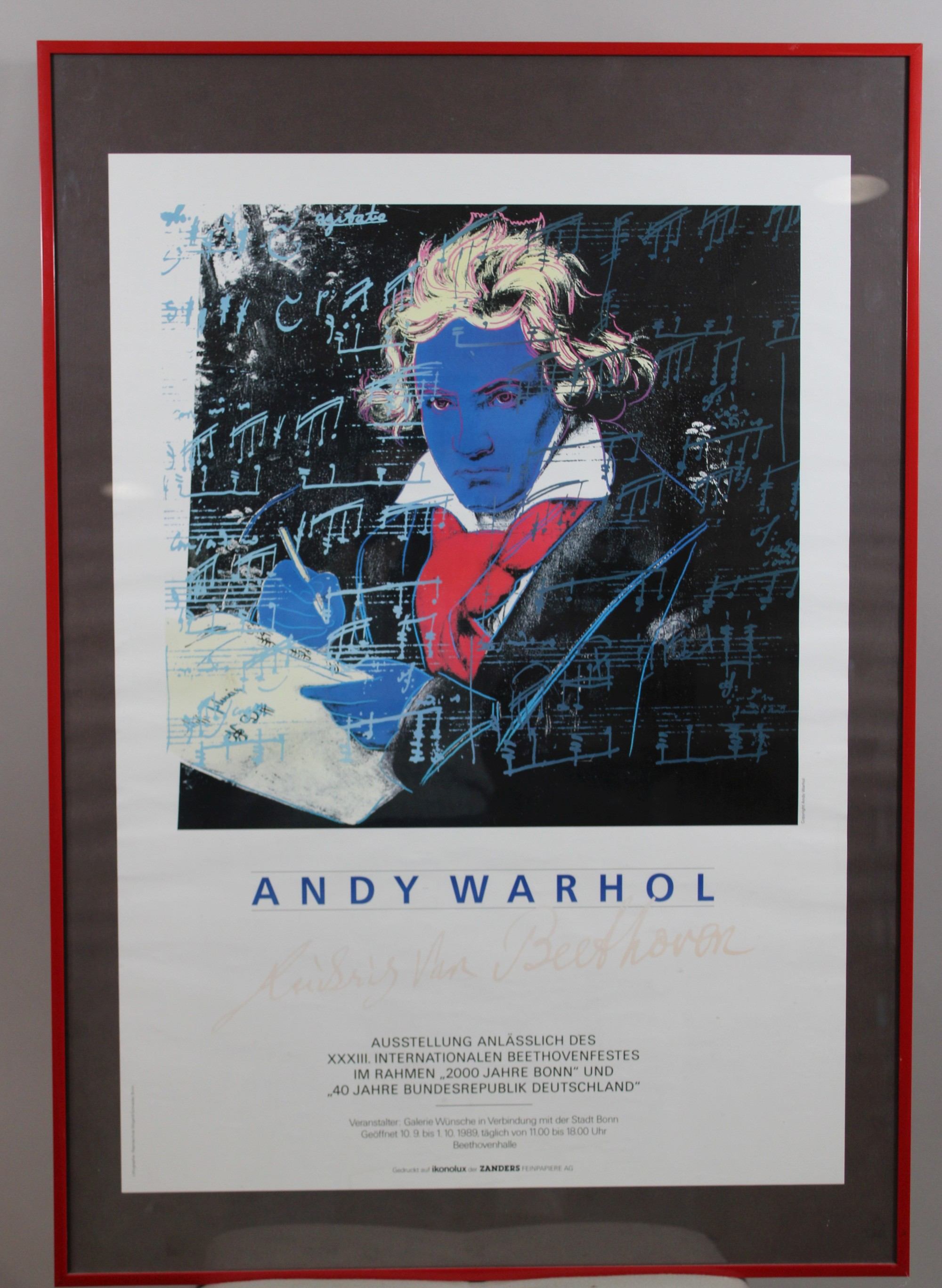 Andy Warhol (amerikanisch, 1928 - 1987), Plakat, Ludwig van Beethoven, Musikfestival 1989, Lichtmaß - Image 2 of 2