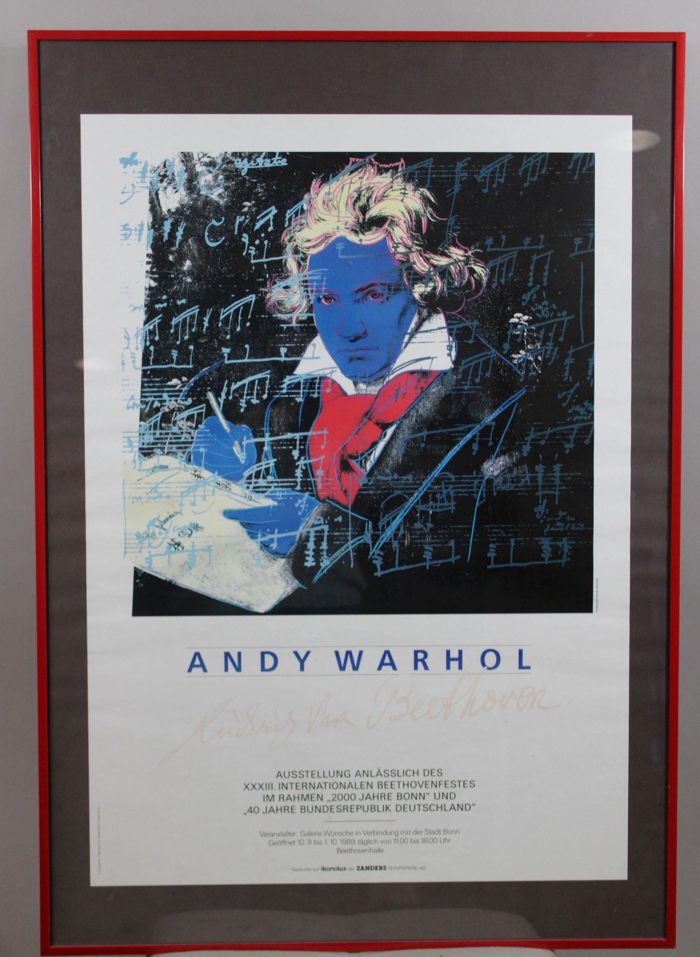 Andy Warhol (amerikanisch, 1928 - 1987), Plakat, Ludwig van Beethoven, Musikfestival 1989, Lichtmaß - Image 2 of 2