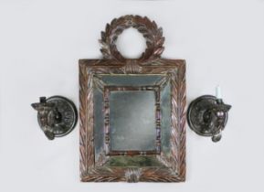 Spiegel mit Wandleuchten, Louis XIV, Frühe 18. Jh., Frankreich, originale Fassung wie original