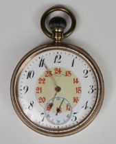 P.T DuBois et fils Locle Herrentaschenuhr, Staubklappe und Verschlusskappe aus Gold, sonst Golddoub