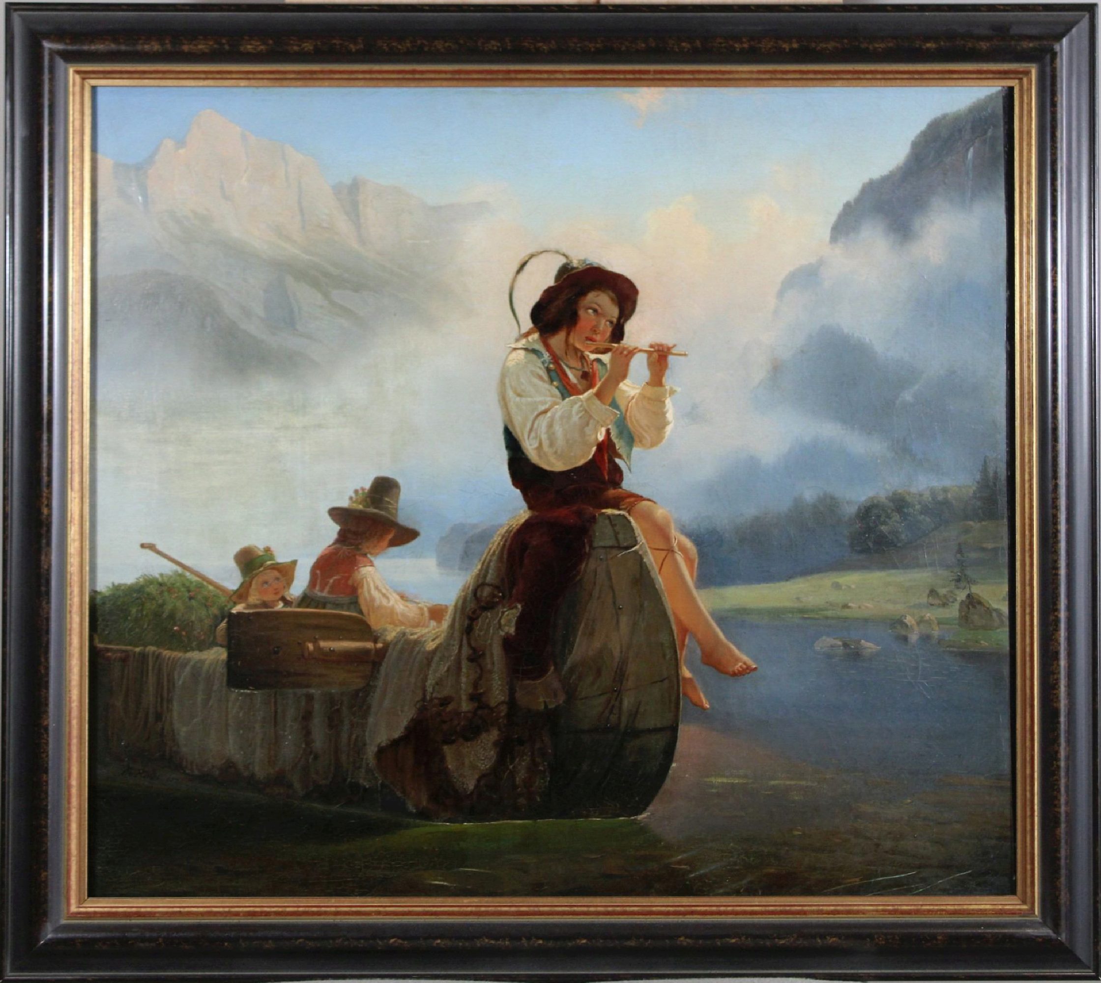 Carl Adolf Mende (deutsch, 1807-1857), der Alpensee, 1840, Öl auf Leinwand, unten links signiert un - Image 2 of 4