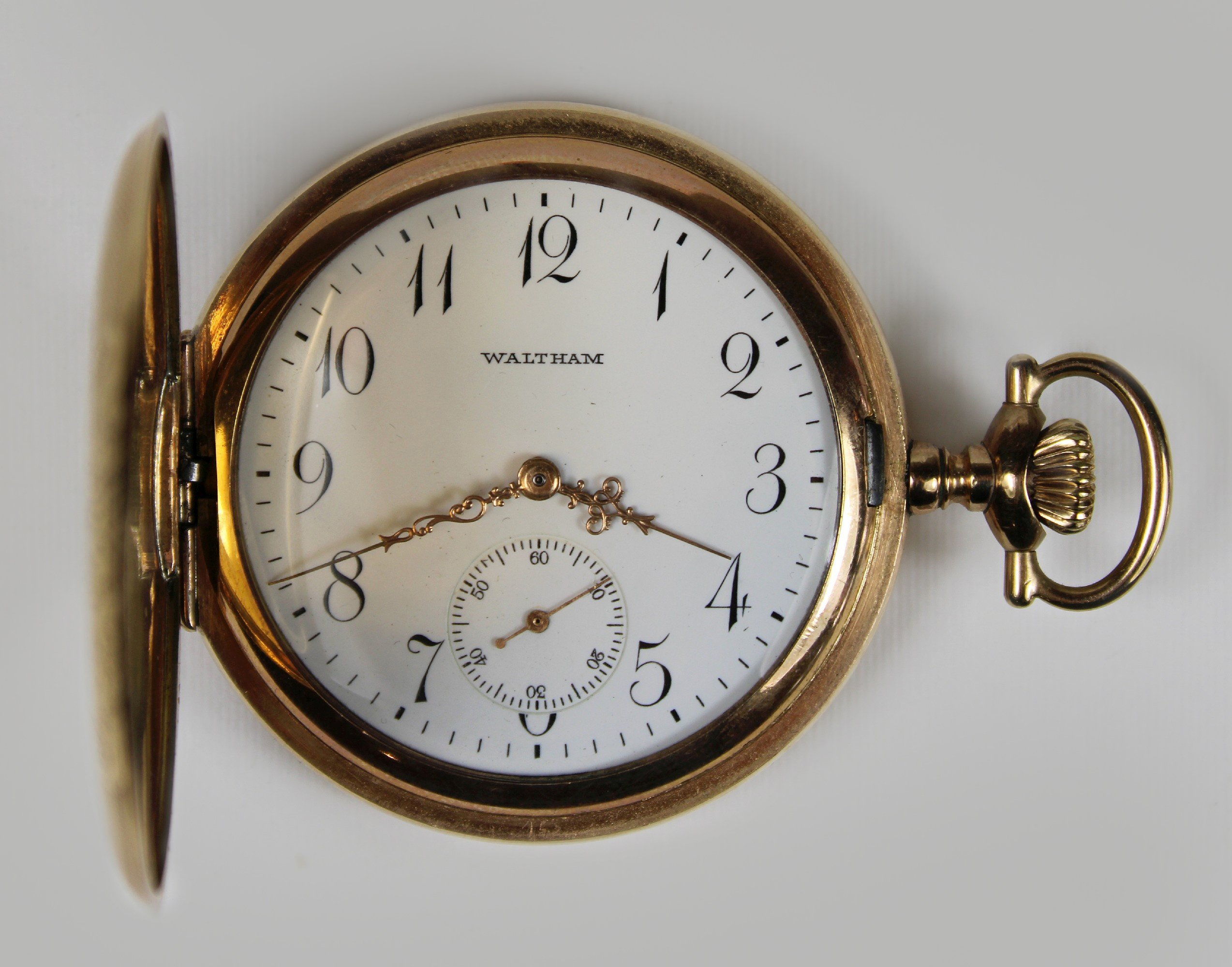 American Waltham Herrentaschenuhr, USA, Anfang 20. Jh., vergoldet, Modellnummer: 7151539. Guter Zus