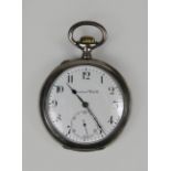 IWC Herrentaschenuhr, um 1910, Silber, Modelnummer: 427973(8), Gewicht: 93,3 g. Guter Zustand, Uhr