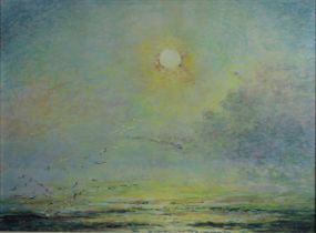 C. Paeschke, Seelandschaft, 1958, Pastell, unten rechts signiert und datiert, Lichtmaß: 52 x 71 cm,
