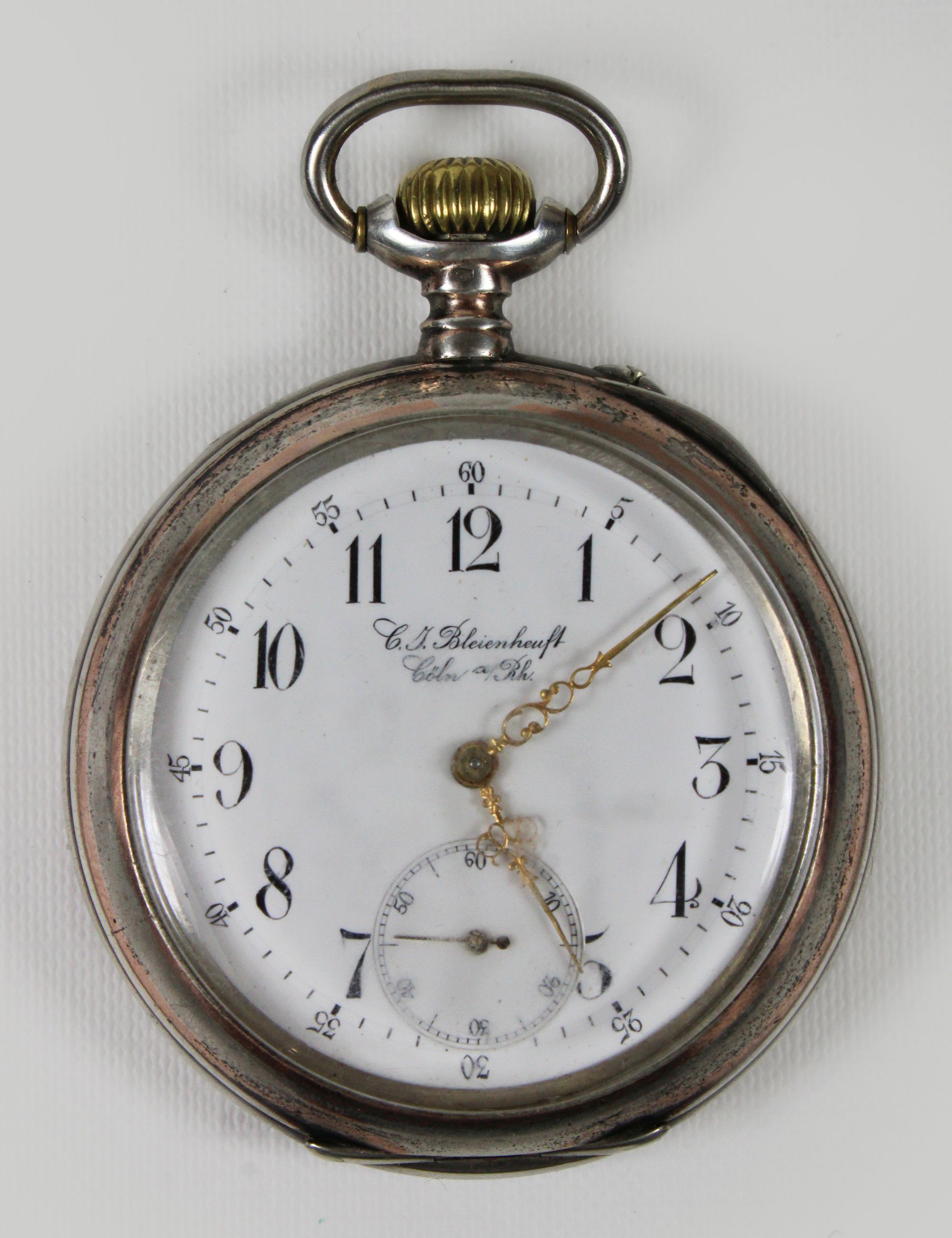 JWC / UHRENFABRIK VON J. RAUSCHENBACH, IWC Schaffhausen Herrentaschenuhr, 1895, 800er Silber, Punze