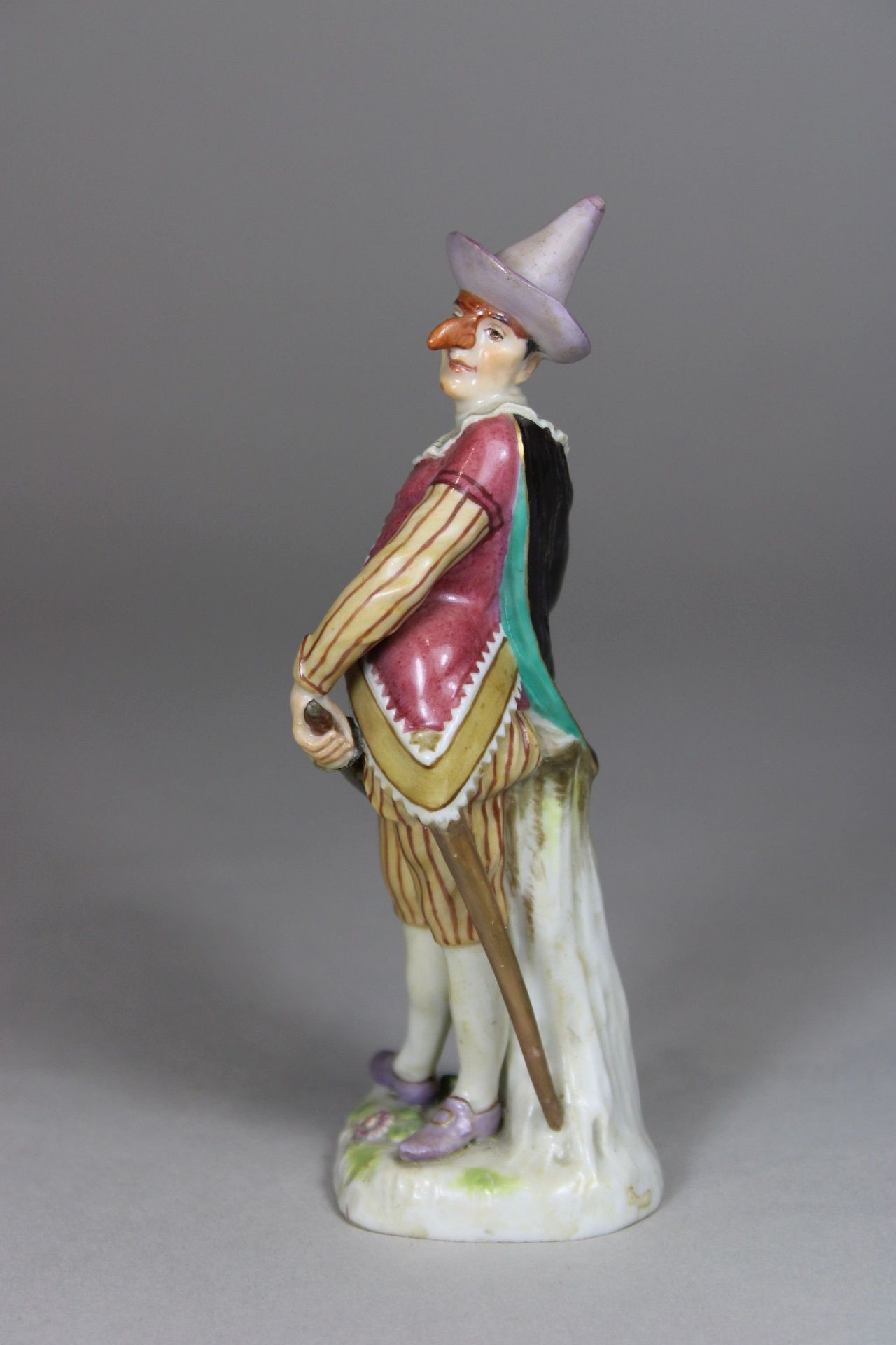 Porzellanfigur, Giangurgolo, Commedia dell Arte, Meißen, 1. Wahl, 2. Hälfte des 19. Jh., Model: 116 - Bild 2 aus 4