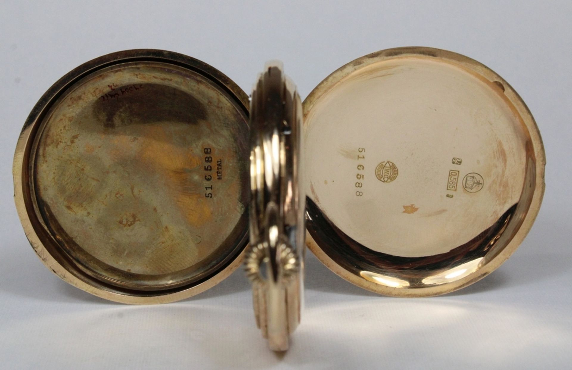 IWC (PROBUS SCAFUSIA) Herrentaschenuhr, 585er Gold, Reichsgoldstempel, Modellnummer: 516588, Gewich - Bild 5 aus 7