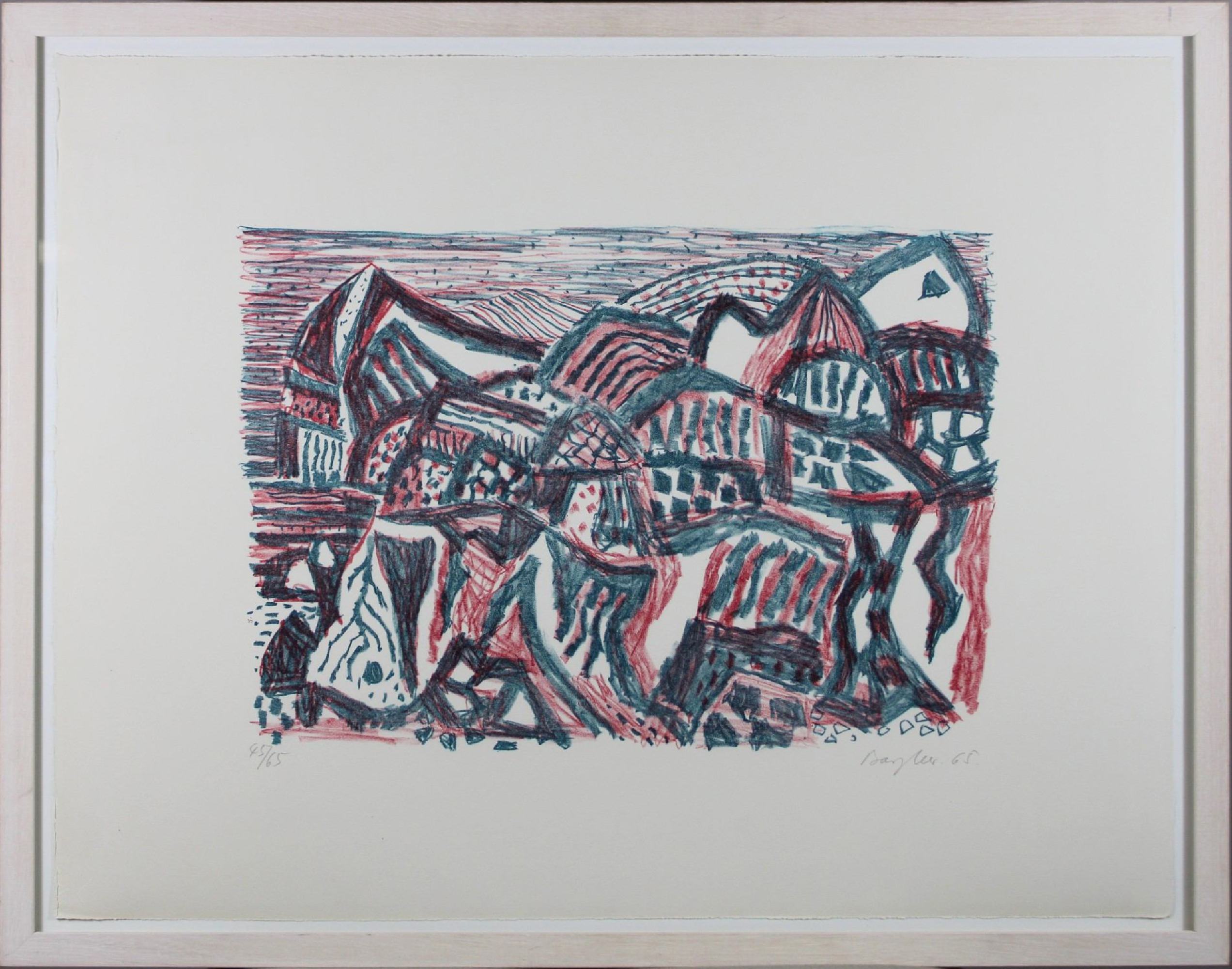 Eduard Bargheer (deutsch, 1901 - 1979), Vulkanische Landschaft, 1965, Farblithografie auf Büttenkar - Bild 2 aus 3