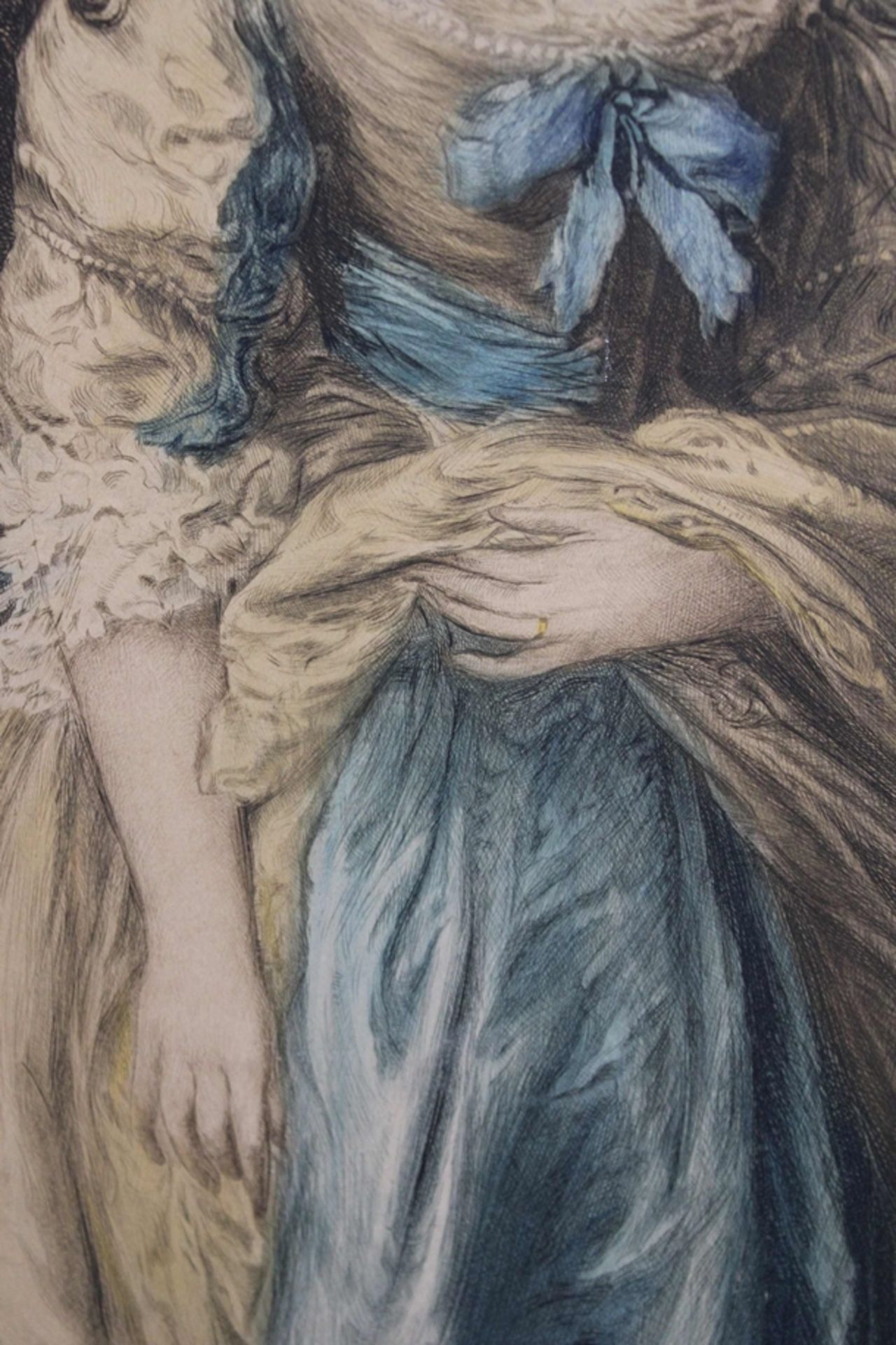 M. Slorke, Porträt von Miss Elisabeth Ann Lindley, Farbradierung nach dem Bild von Thomas Gainsboro - Bild 3 aus 3