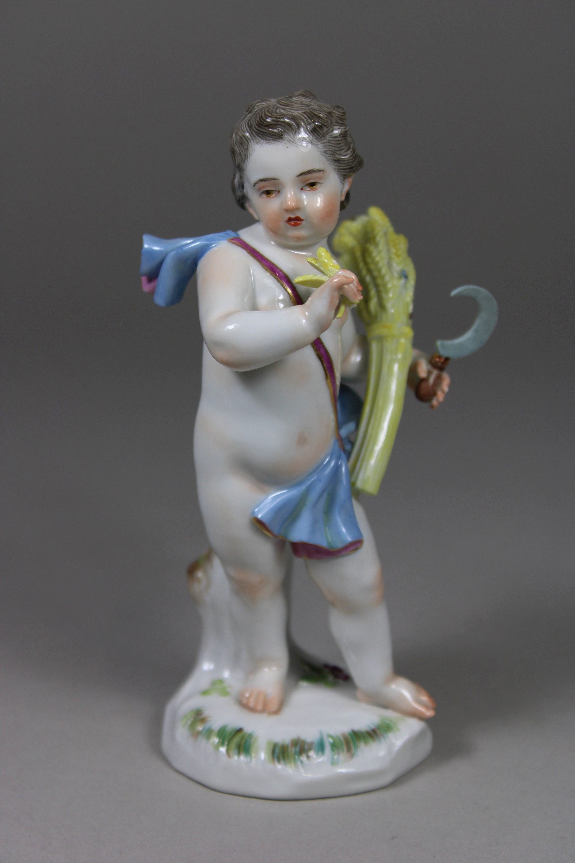 Porzellanfigur, der Sommer, Vier Putten als Allegorien der vier Jahreszeiten, Meissen, 1. Wahl, Ent - Image 2 of 5