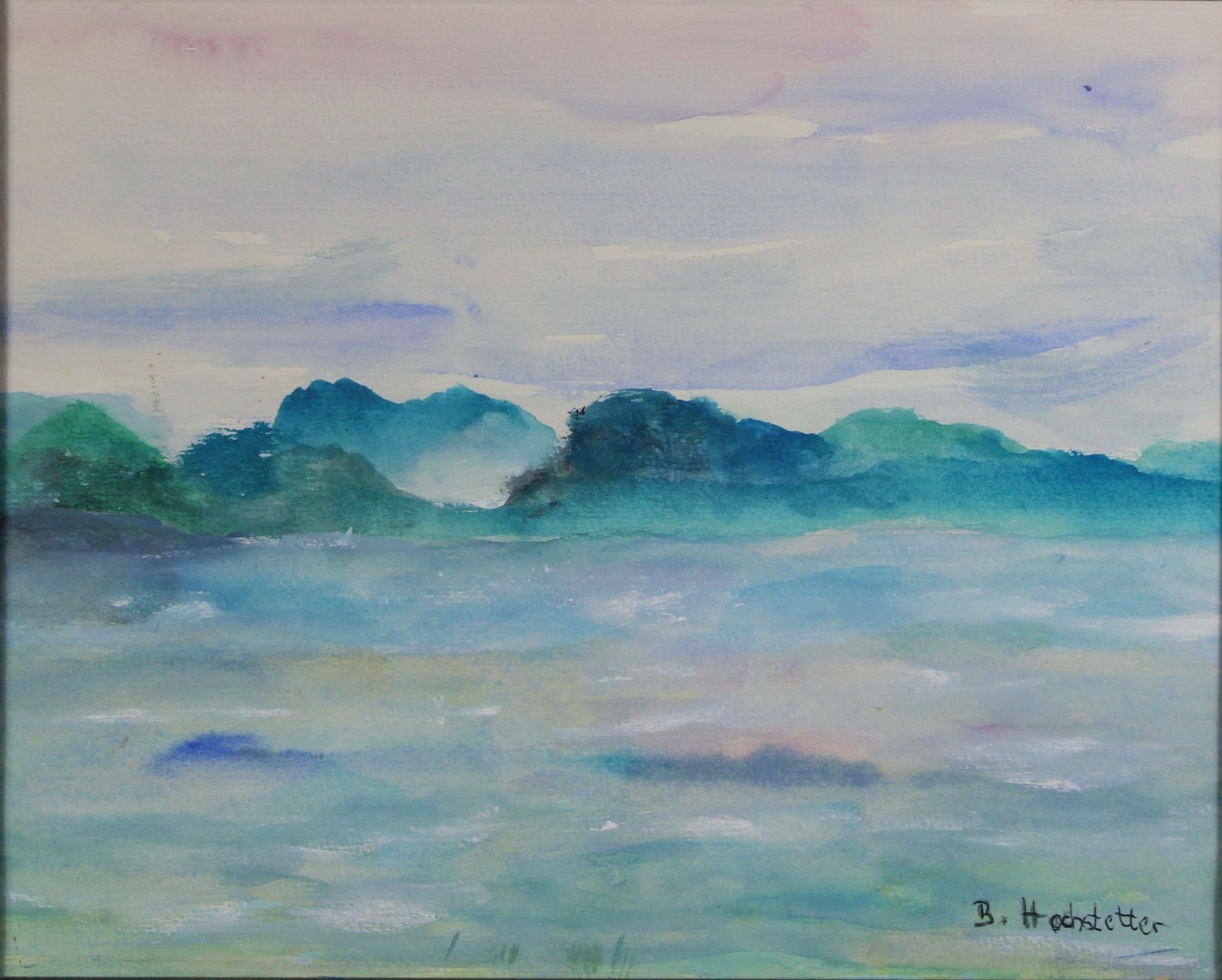B. Hochstetter, See und Wellen, Aquarell, unten rechts signiert, Lichtmaß: 23 x 29 cm, Rahmen: 26 x