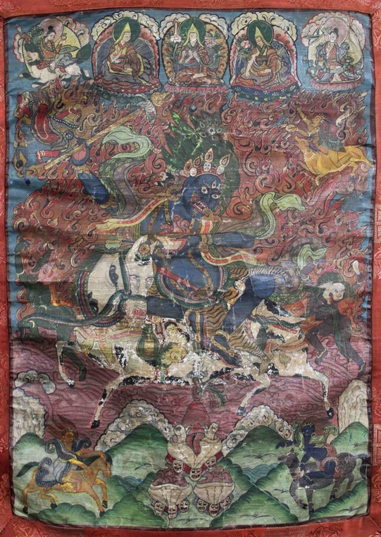 Thangka, Shri Devi (buddhistische Beschützerin) - Magzor Gyalmo, Tibet / Nepal, 19. Jh., Pigmente - Image 2 of 5