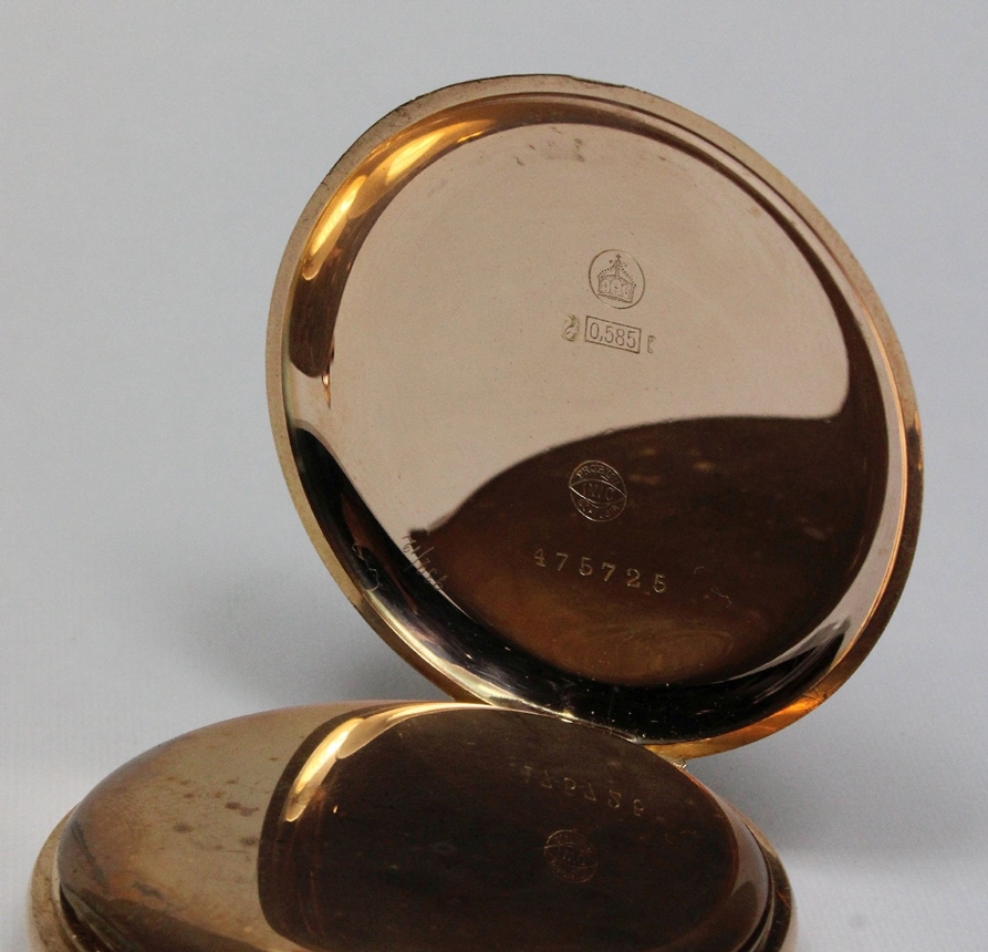IWC (PROBUS SCAFUSIA ) Herrentaschenuhr, 585er Gold, Reichsgoldstempel, Modellnummer: 475725, Gewic - Image 4 of 4
