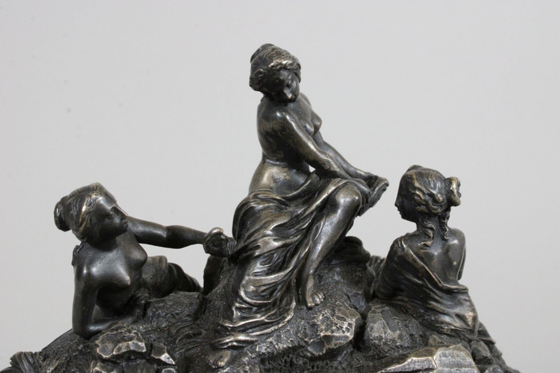 Schreibtischgarnitur, Sirenen, Bronze, Maße: 18 x 22 x 28 cm. - Bild 6 aus 6