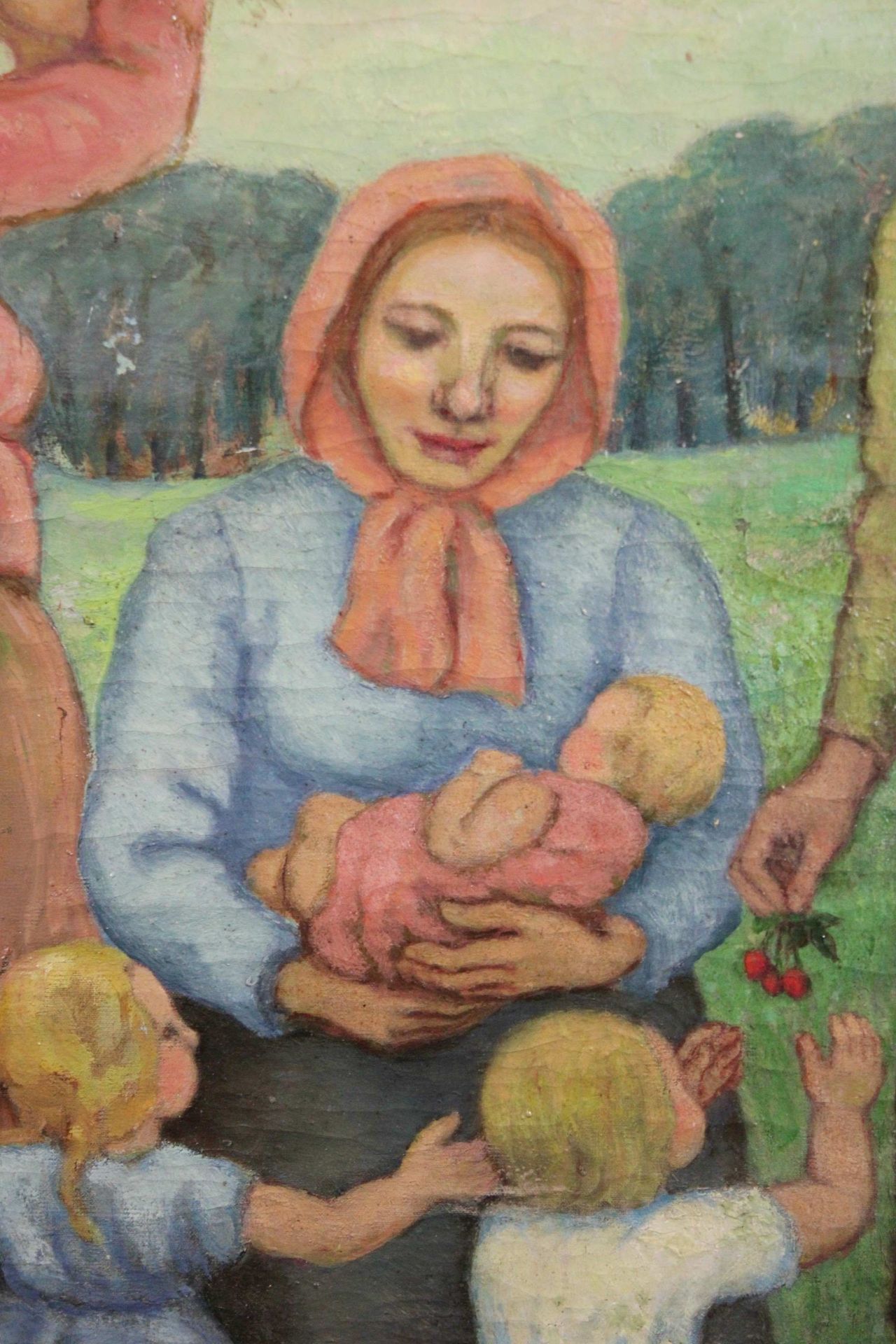 Unbekannter Künstler, Frauen, um 1910-1920, Öl auf Leinwand, unsigniert, Lichtmaß: 93 x 79,5 cm, Ra - Bild 3 aus 3