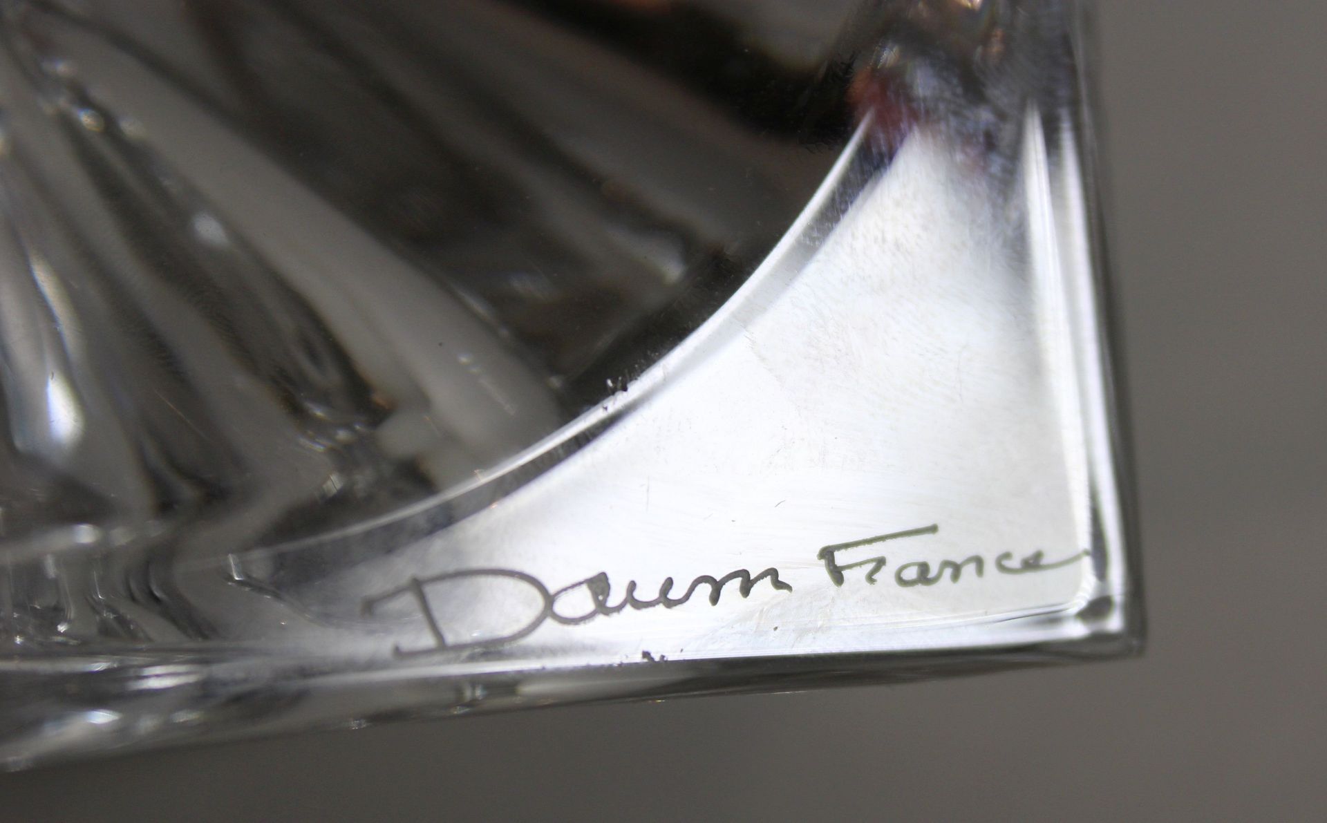 Kristallwürfel, Daum, Frankreich, um 1980,  signiert, Maße: 10 x 10 cm. Guter, altersbedingter Zust - Bild 3 aus 3